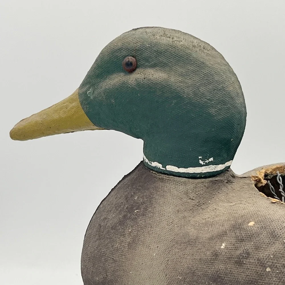 Vintage 1948 Victor Veri-Lite Mallard Decoy –‎ Canvas Over Wire, Lititz PA